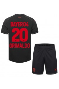 Bayer Leverkusen Alejandro Grimaldo #20 Jalkapallovaatteet Lasten Kotipeliasu 2023-24 Lyhythihainen (+ Lyhyet housut)